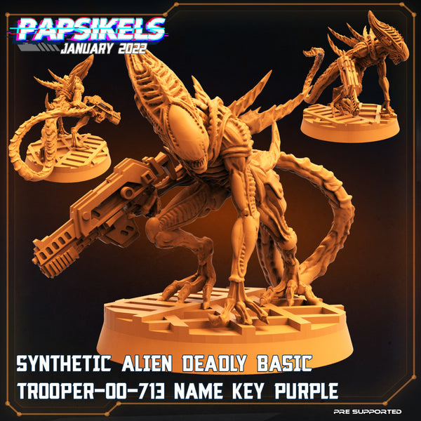 SYNTHETIC ALIEN DEADLY BASIC TROOPER-00-713 NAME KEY PURPLE - Only-Games