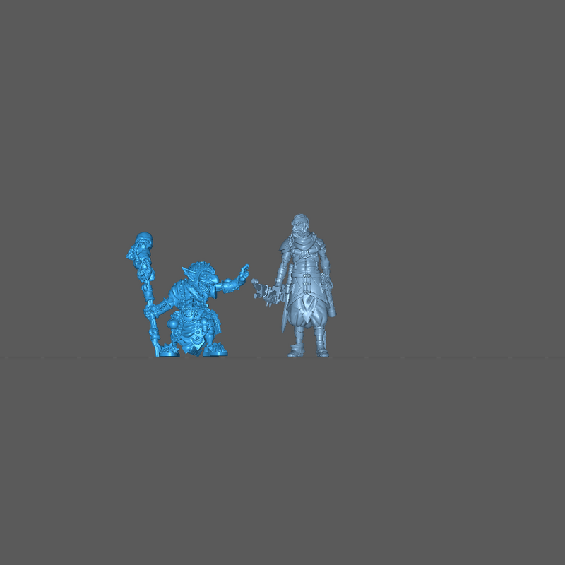 (0165) Male goblin wizard sorceror druid with magic club - Only-Games