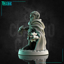 (0175) Male halfling hobbit cleric with bat and sacred symbol - Only-Games