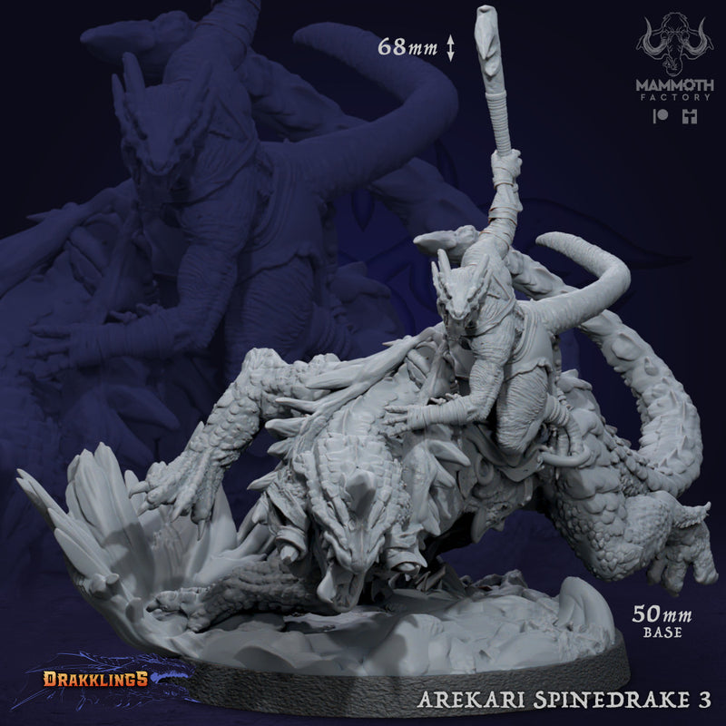 Arekari Spinedrake Warband (3 Models) - Only-Games