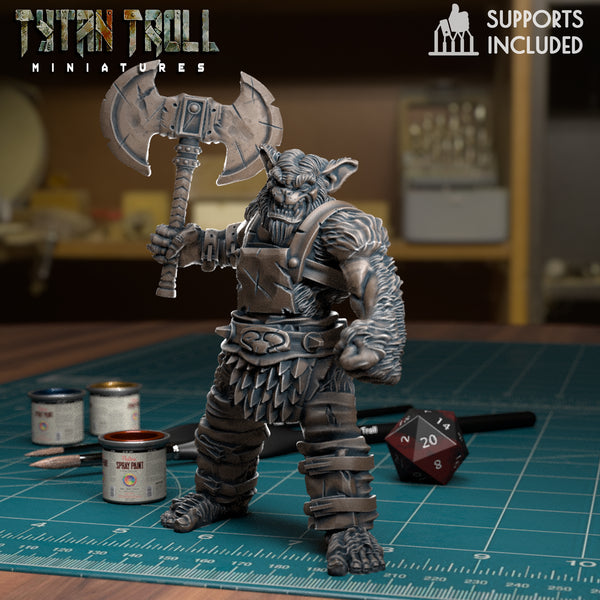 Bug Bear With Axe - TytanTroll Miniatures - DnD - Fantasy - Only-Games