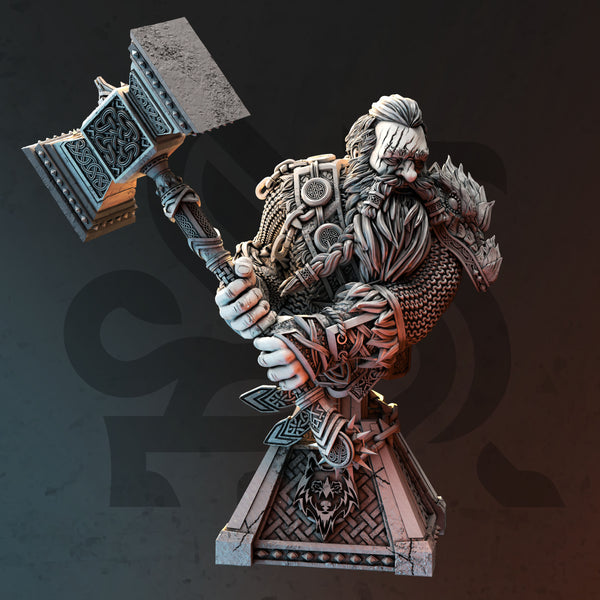Elite Dwarf Barbarian BUST - Rend 'Madbeard' Mathias - Only-Games