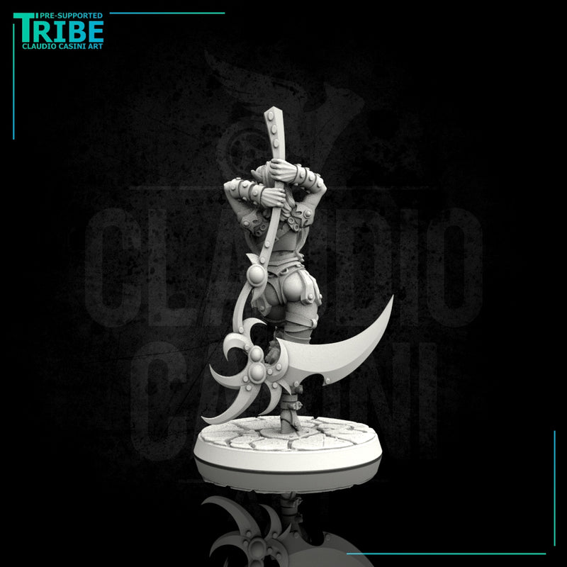 (0052) Female human elf tiefling vampire succubus warrior with scythe - Only-Games