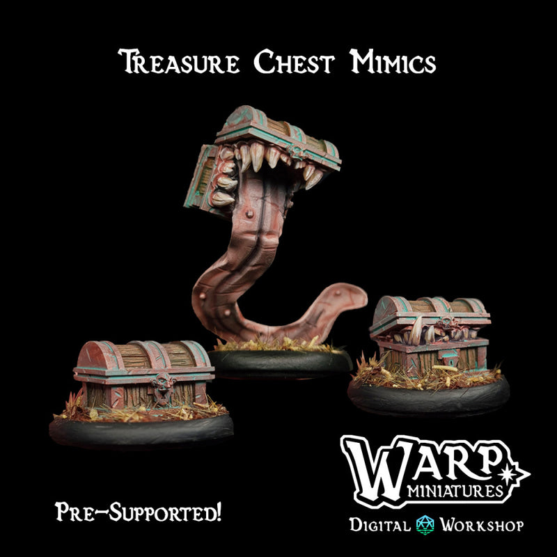 games with treasure chest monsters Treasure Chest Mimics - Warp Miniatures