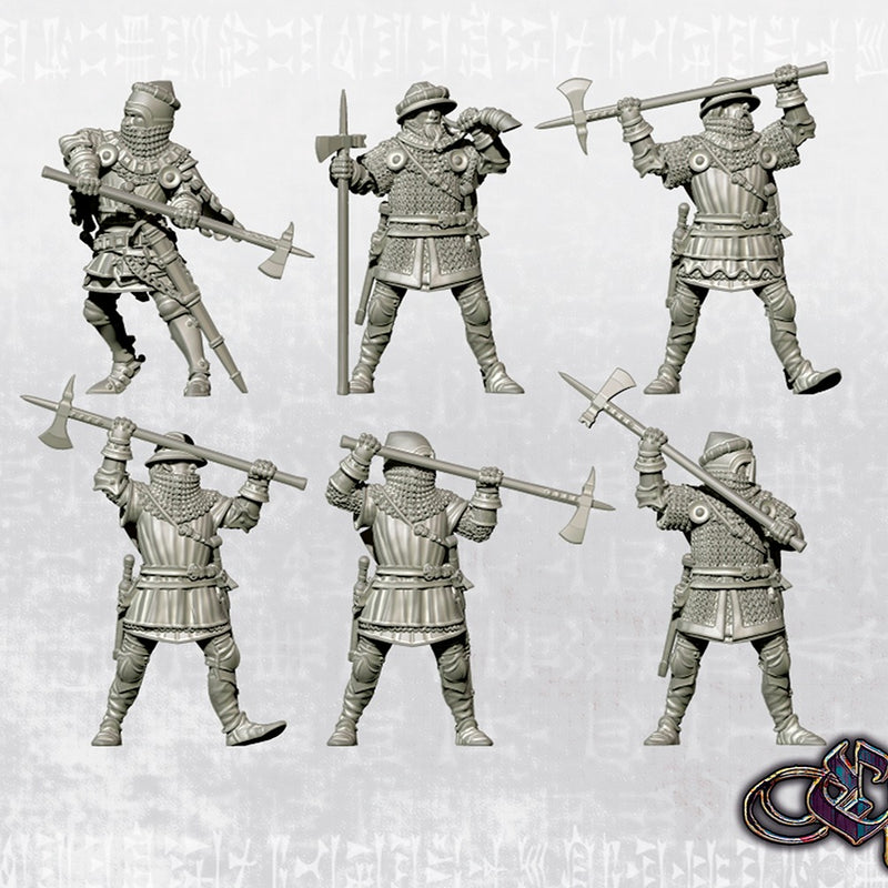 Men at arms with polearms - 28mm (Historic Scale) - Only-Games
