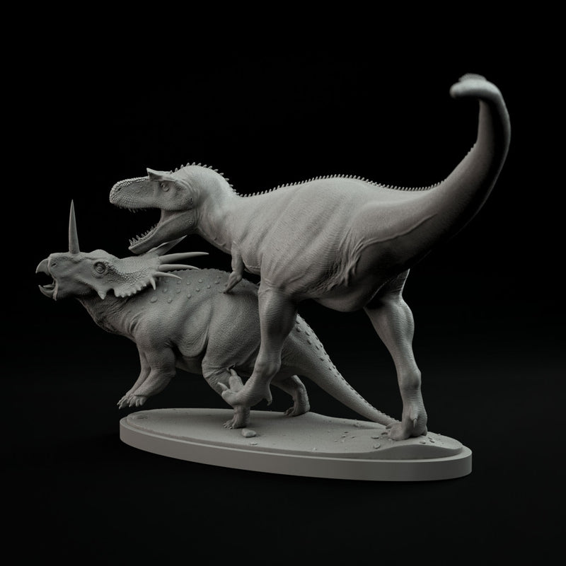 Gorgosaurus vs Styracosaurus 1-35 scale dinosaur - Only-Games