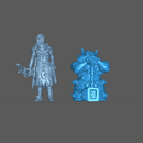 (0134) Male dwarf barbarian warrior with two hands hammer - Only-Games