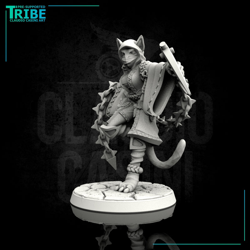(0108) Female felinid ranger thieff ninja with Kusarigama - Only-Games