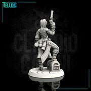 (0018) Female human elf fish tiefling pirate with gun - Only-Games