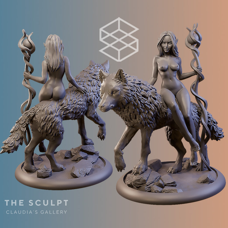 Pack  Fantasy Elves Naked 75mm - Only-Games