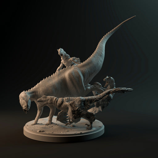 Deinonychus hunting Tenontosaurus 1-35 scale dinosaur - Only-Games