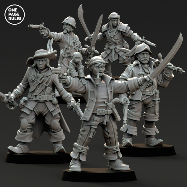 Empire Sword and Pistol Mercenaries (5 Models) - Only-Games