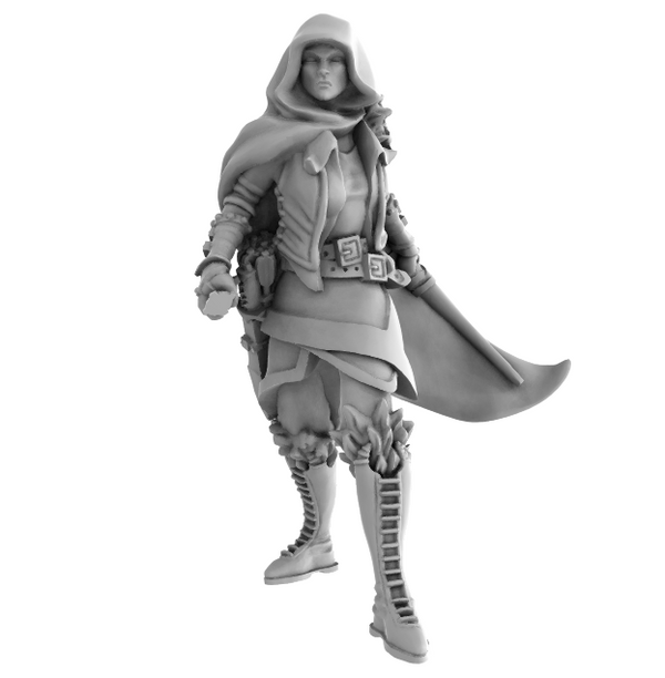 Female Ranger Dagger Bow Hood Up - Only-Games