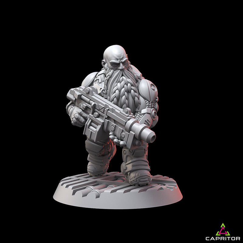 NEW! Space Dwarf "Alpha" Squad 6 X Models 28mm Scale - Only-Games