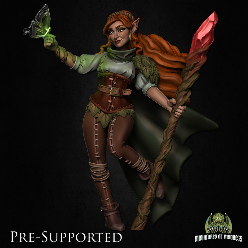 Loreil Softvale Elf Druid [PRE-COLORED] 32mm Scale - Only-Games