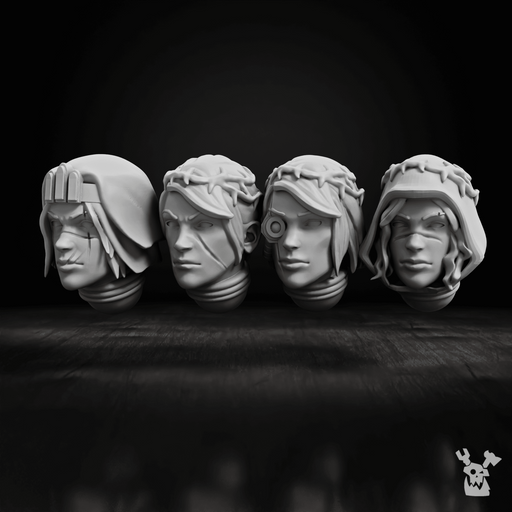 War Sisters Head Bits "Bloody Rose" Helmet Set x4 - Only-Games