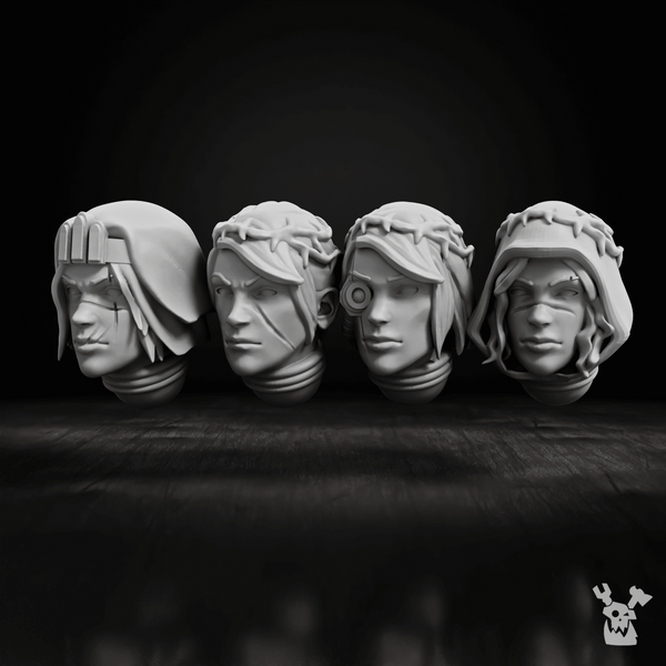 War Sisters Head Bits "Bloody Rose" Helmet Set x4 - Only-Games
