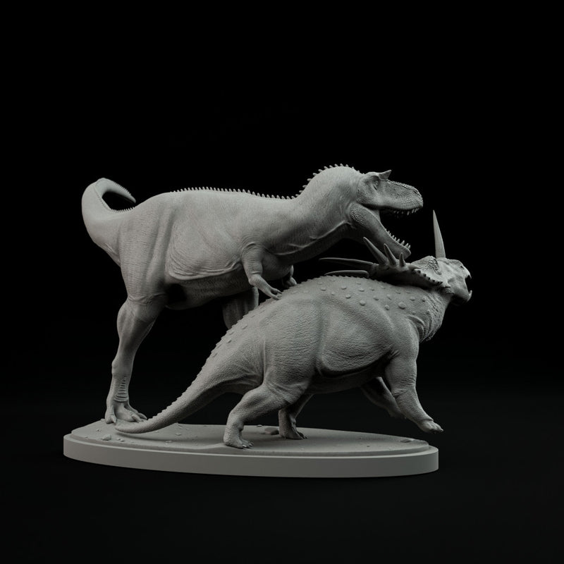 Gorgosaurus vs Styracosaurus 1-35 scale dinosaur - Only-Games