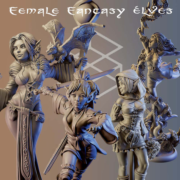 Female Fantasy Elves II - 32mm - Only-Games