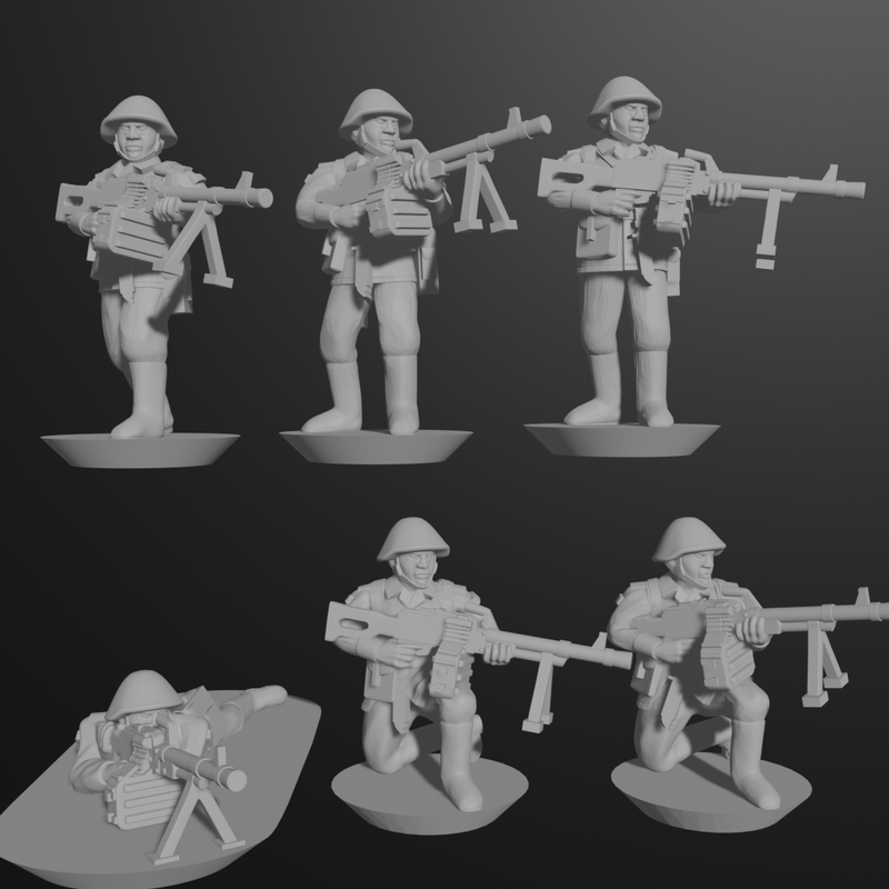 10 & 15mm East German Mot-Schützen with PKMs (12 models) - Only-Games