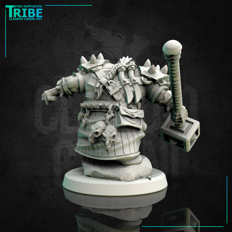 (0151) Male dwarf warrior viking with an armor and two hands hammer - Only-Games