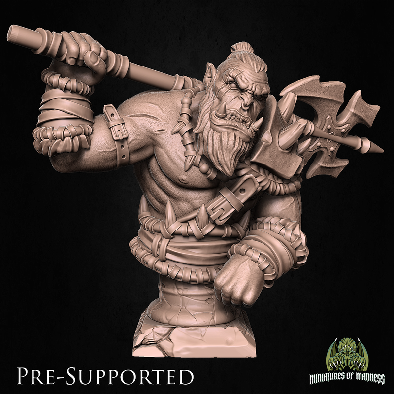 Barbarian Orc Bust - Dhog_Skullcrush - Only-Games