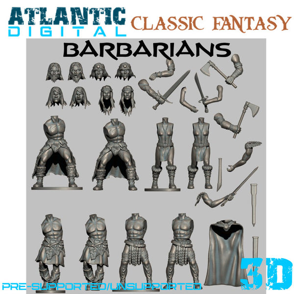 Classic Fantasy Barbarians - Puddle Bases - Only-Games