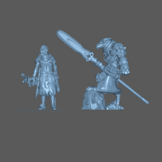 (0091) Male featherfolk birdman warrior with spear - Only-Games