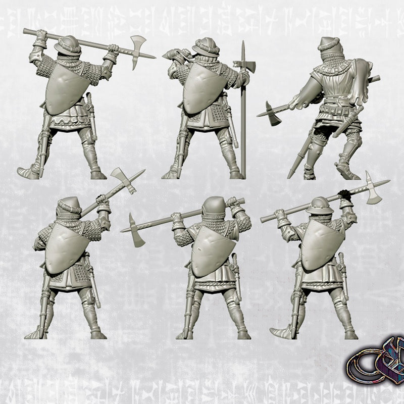 Men at arms with polearms - 28mm (Historic Scale) - Only-Games