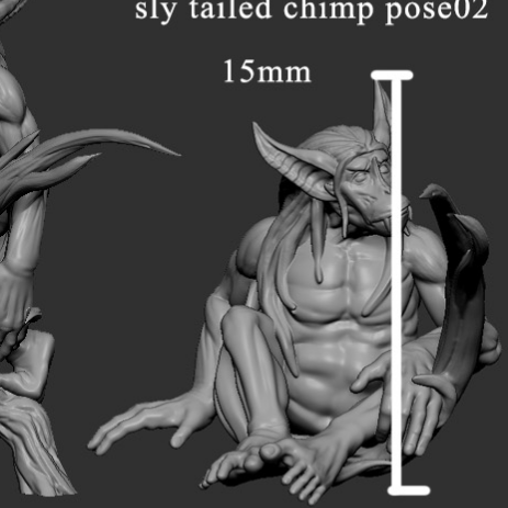 Sly-Tailed Chimp (pose 2 of 2) - Only-Games