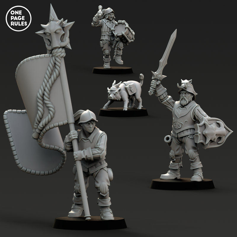 Empire Infantry Command (3+1 Models) - Only-Games