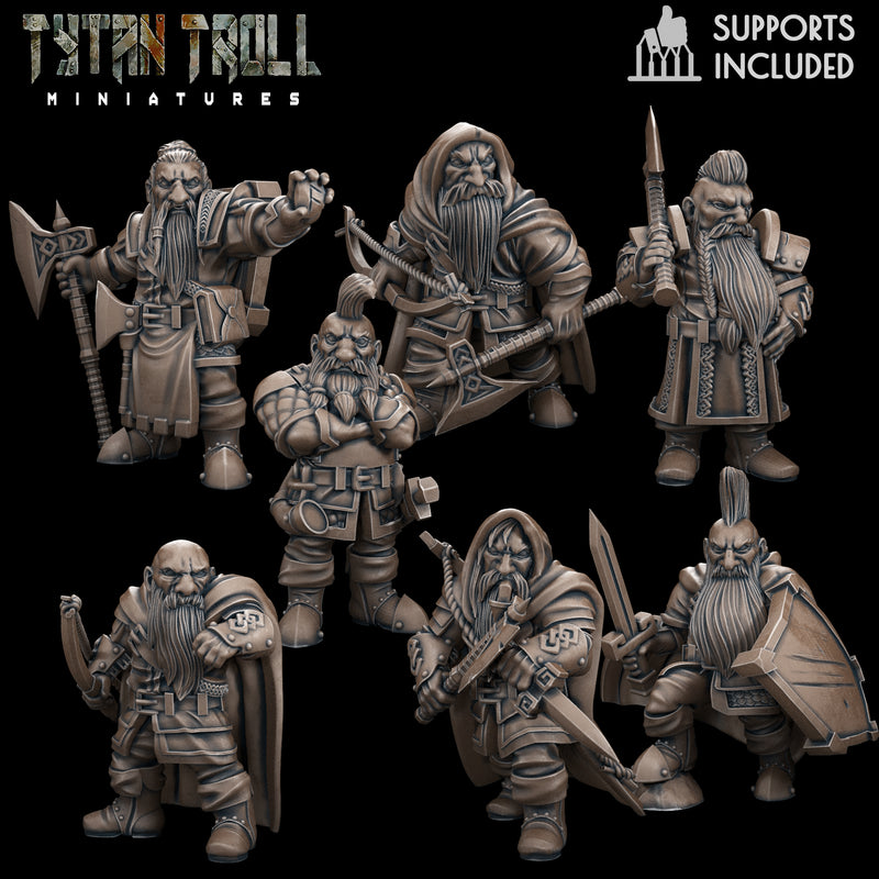 Male Dwarf Pack - TytanTroll Miniatures - DnD - Fantasy - 32mm - Only-Games