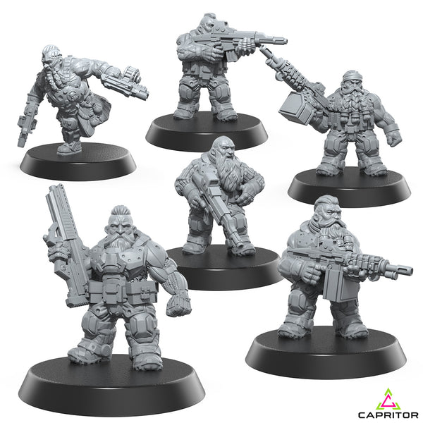 Original Tactical Space Dwarves - 28mm Scale (6 Models) - Only-Games