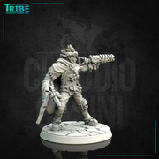(0165) Male sci-fi post-apocalyptic warrior with mechanical arm and gun - Only-Games