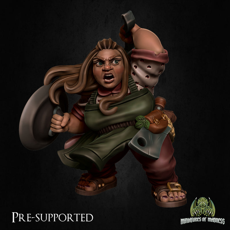 Mimma The Melee Housewife [PRE-COLORED] 32mm Scale Female Dwarf - Only-Games