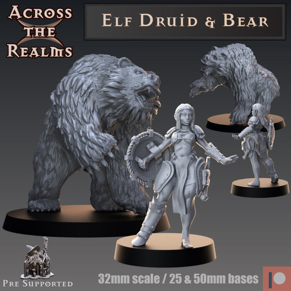 Elf Druid & Bear - Only-Games