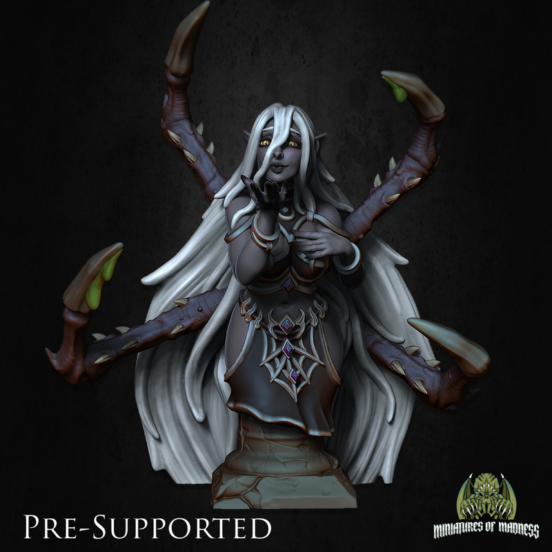 Lyandra Bust [PRE-SUPPORTED] Spider Queen Dark Elf Drow - Only-Games