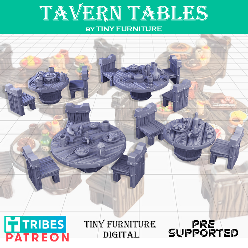 Tavern round tables - Only-Games