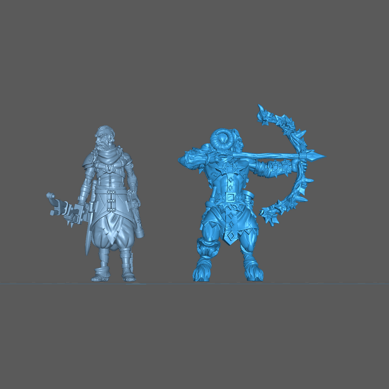 (0136) Male faun satyr archer with bow - Only-Games