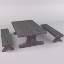 Mediaval wooden table and bench - Only-Games