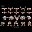 Minotaurs with weapon & shield multi-part regiment (5 miniatures) - Only-Games