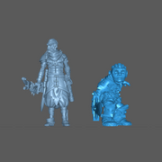 (0150) Male halfling warrior fighter with an armor and a two hands sword - Only-Games