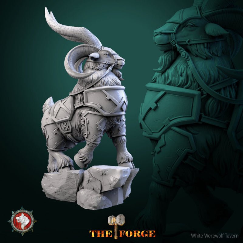 Dwarven Armored Goat pre-supported - Only-Games