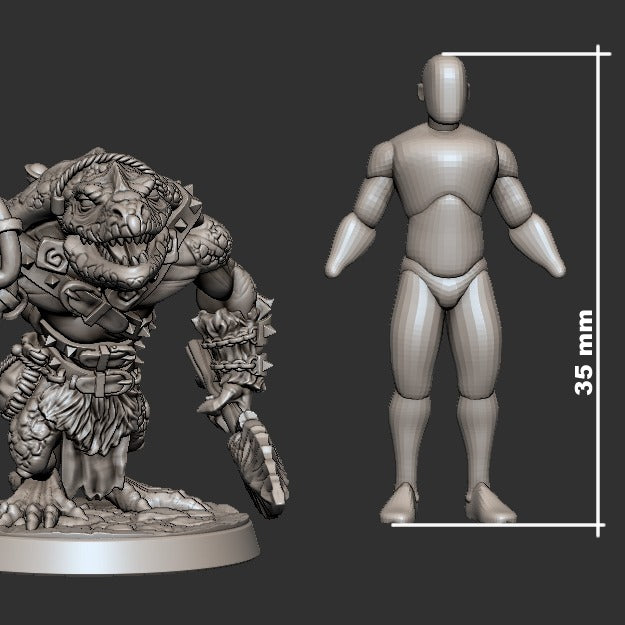(0120) Troglodyte sorceror shaman with club and spell - Only-Games