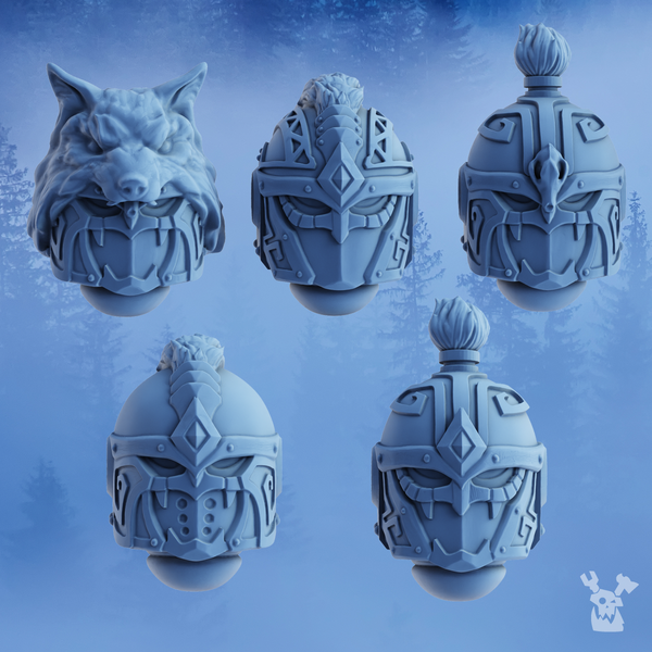 Stormbringers Helmeted Heads Set x5 - Only-Games