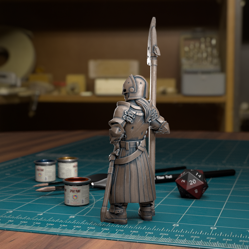 Town Guard Female Halberd 02 - Frostgrave Pathfinder - Fantasy DND - TytanTroll Miniatures - Only-Games