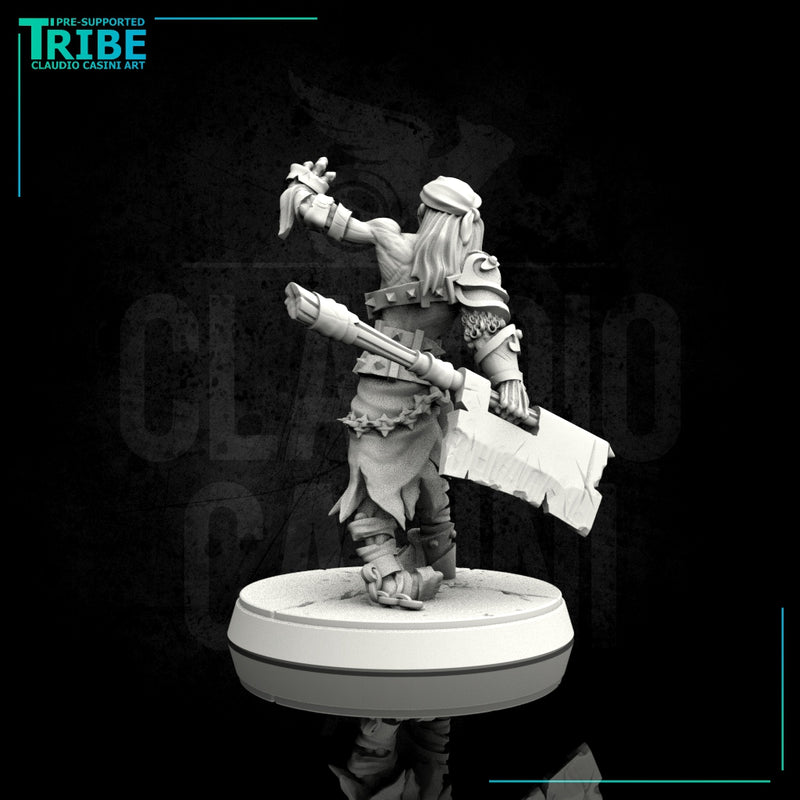 (0099) Male undead zombie warrior with cleaver - Only-Games