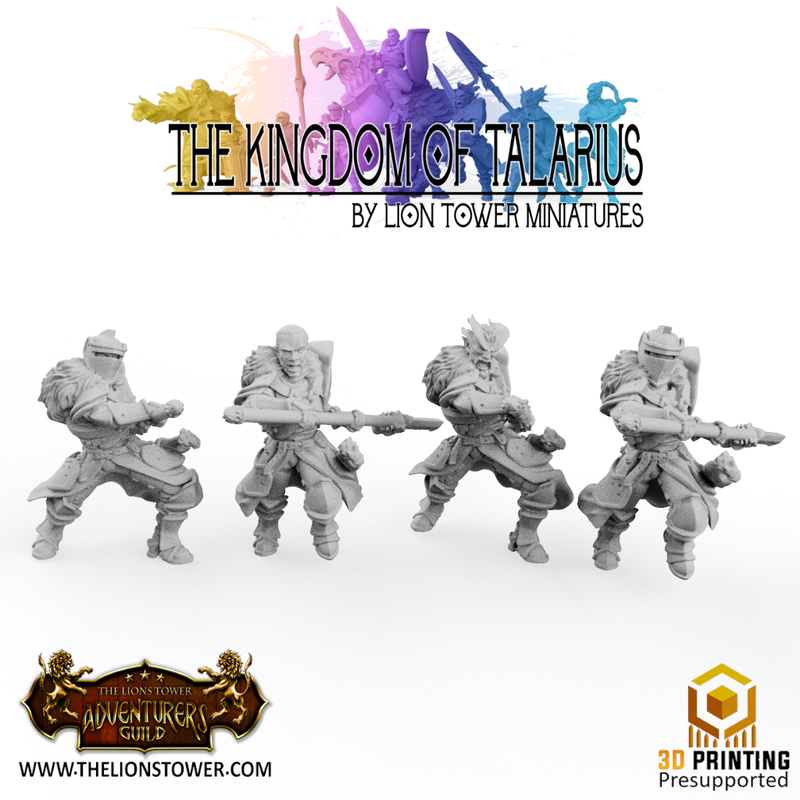 Kingdom of Talarius, Kingsguard Glaiveguard (12 x 32mm scale minis) - Only-Games