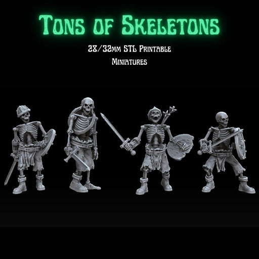 Tons of Skeletons: Equipped Skeletons with Sword - Only-Games