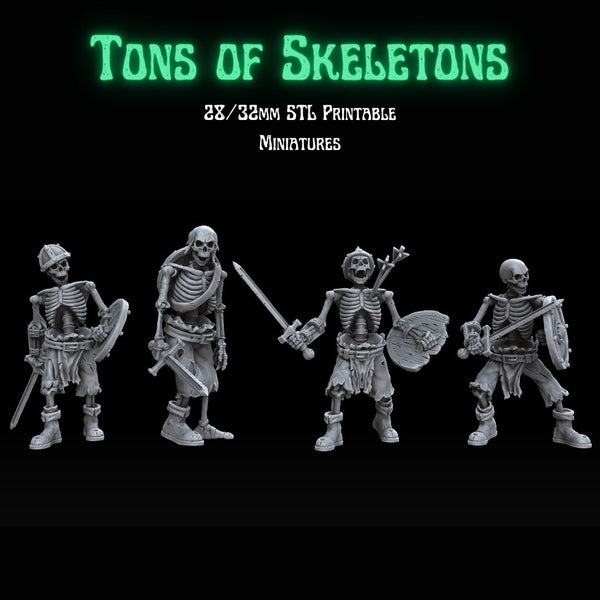 Tons of Skeletons: Equipped Skeletons with Sword - Only-Games